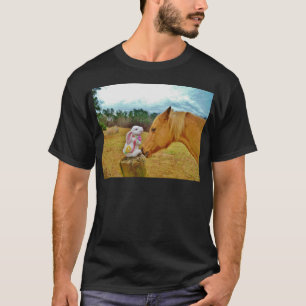 Witte konijn en Gele Paarden T-shirt