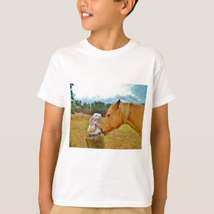 Witte konijn en Gele Paarden T-shirt
