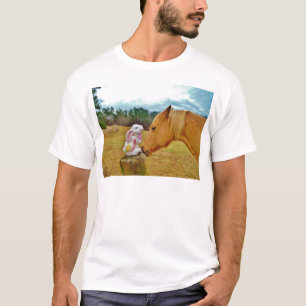 Witte konijn en Gele Paarden T-shirt