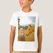 Witte konijn en Gele Paarden T-shirt (Voorkant)