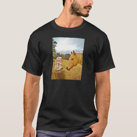 Witte konijn en Gele Paarden T-shirt (Voorkant)