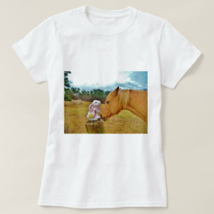 Witte konijn en Gele Paarden T-shirt