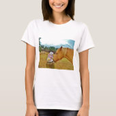 Witte konijn en Gele Paarden T-shirt (Voorkant)