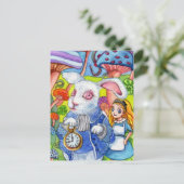 Witte konijn en mini Aliace Briefkaart (Staand voorkant)