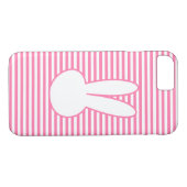 Witte konijn en roze strepen Case-Mate iPhone case (Achterkant (Horizontaal))
