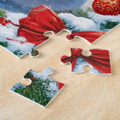 Witte Konijn en Sneeuwmeisje in Winterwoud Legpuzzel (Zijkant)