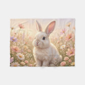 Witte Konijn Fleece Deken (Voorkant (Horizontaal))