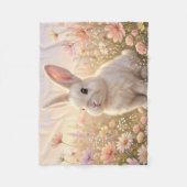 Witte Konijn Fleece Deken (Voorkant)
