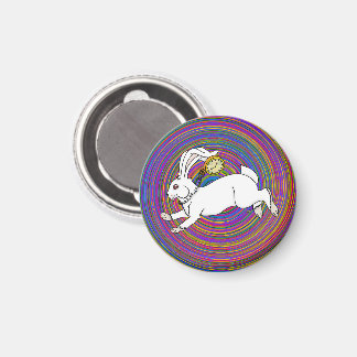 Witte Konijn Gekke Hoedenmaker Screwball Graphics Magneet