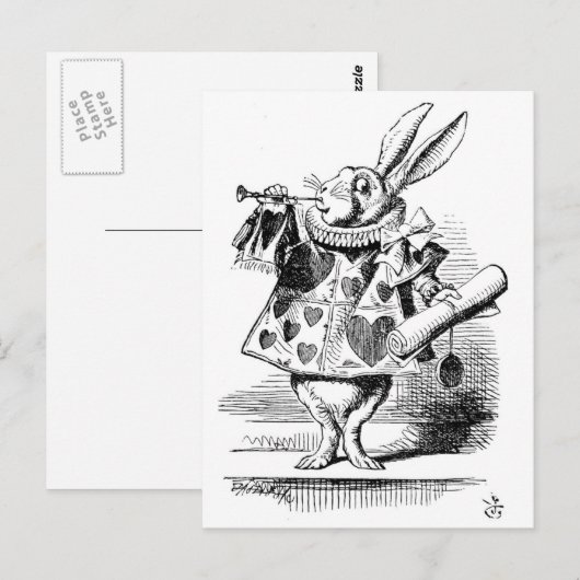 Witte konijn gekleed als Herald Briefkaart (Voorkant / Achterkant)