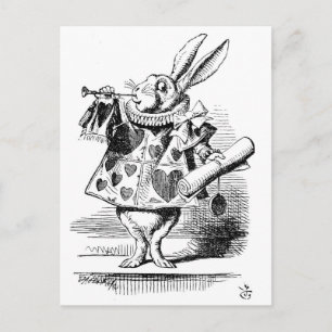 Witte konijn gekleed als Herald Briefkaart