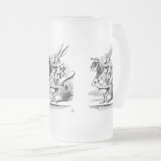 Witte konijn gekleed als Herald Matglas Bierpul (Voorkant rechts)