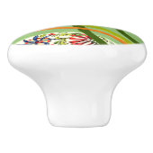 Witte konijn Groene Kunst Deco Wines Drawer Pull K Keramische Knop (Zijkant)