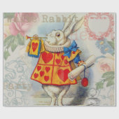 Witte Konijn Hartjes Alice Klassieker Cadeaupapier (Vlak)