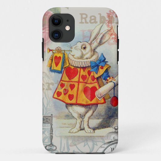 Witte Konijn Hartjes Alice Klassieker Case-Mate iPhone Case (Achterkant)