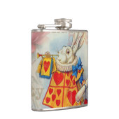 Witte Konijn Hartjes Alice Klassieker Heupfles (Rechts)