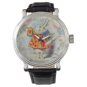 Witte Konijn Hartjes Alice Klassieker Horloge