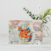 Witte Konijn Hartjes Alice Klassieker Kaart (Staand voorkant)