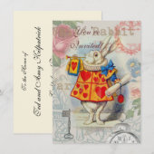 Witte Konijn Hartjes Alice Klassieker Kaart (Voorkant / Achterkant)