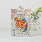 Witte Konijn Hartjes Alice Klassieker Kaart (Staand voorkant)