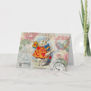 Witte Konijn Hartjes Alice Klassieker Kaart
