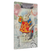 Witte Konijn Hartjes Alice Klassieker Klembord (Rechts)