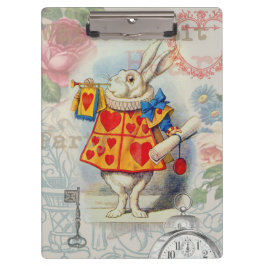 Witte Konijn Hartjes Alice Klassieker Klembord