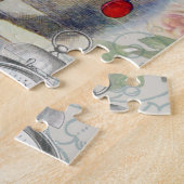 Witte Konijn Hartjes Alice Klassieker Legpuzzel (Zijkant)