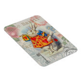 Witte Konijn Hartjes Alice Klassieker Magneet (Rechterzijde)