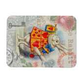 Witte Konijn Hartjes Alice Klassieker Magneet (Horizontaal)