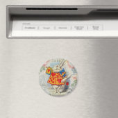 Witte Konijn Hartjes Alice Klassieker Magneet (Insitu (Vaatwasser))