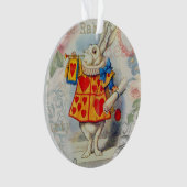 Witte Konijn Hartjes Alice Klassieker Ornament (voorkant)