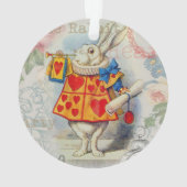 Witte Konijn Hartjes Alice Klassieker Ornament (achterkant)
