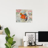 Witte Konijn Hartjes Alice Klassieker Poster (Thuiskantoor)