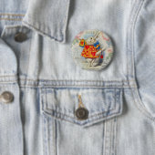 Witte Konijn Hartjes Alice Klassieker Ronde Button 5,7 Cm (In situ)
