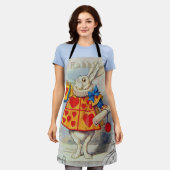 Witte Konijn Hartjes Alice Klassieker Schort (Gedragen)