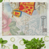 Witte Konijn Hartjes Alice Klassieker Theedoek (Gevouwen)