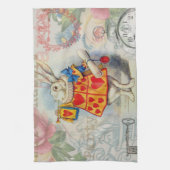 Witte Konijn Hartjes Alice Klassieker Theedoek (Verticaal)