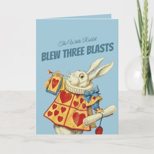 Witte Konijn heraldische kleur CC0676 Tenniel Vale Feestdagen Kaart (Voorkant)