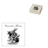 Witte Konijn Hof Herald Alice in Wonderland Naam Rubberstempel (Gestempeld)
