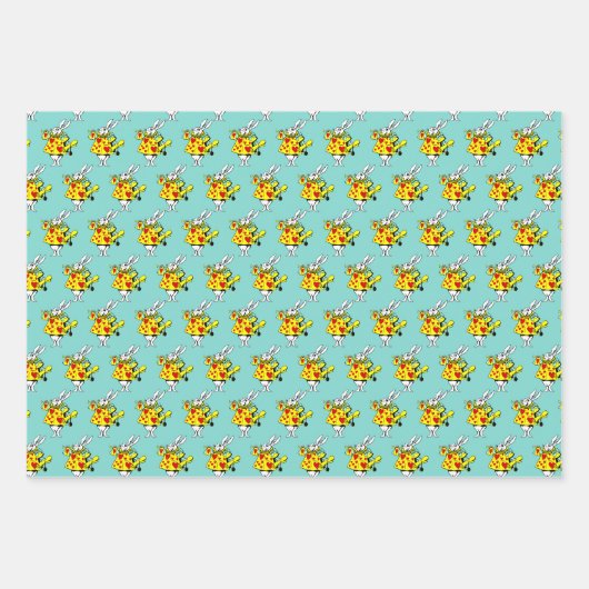 Witte Konijn Hof trompettist Alice in Wonderland 3 Inpakpapier Vel (Voorkant 3)