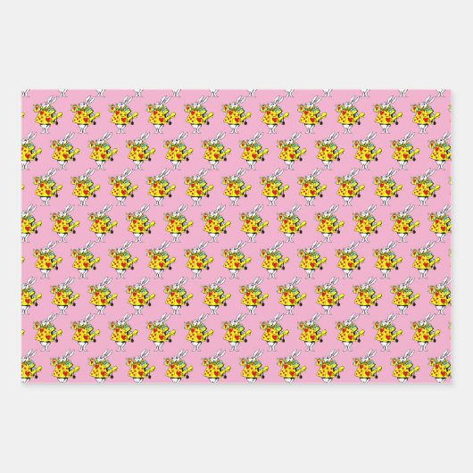 Witte Konijn Hof trompettist Alice in Wonderland 3 Inpakpapier Vel (Voorkant 2)