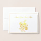 Witte Konijn Hof Trompettist Alice in Wonderland G Folie Kaarten (Voorkant met envelop)