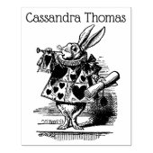 Witte Konijn HofTrompetter Alice Wonderland Rubberstempel (Afrduk)