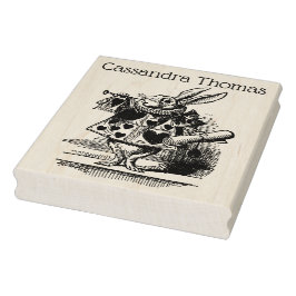 Witte Konijn HofTrompetter Alice Wonderland Rubberstempel