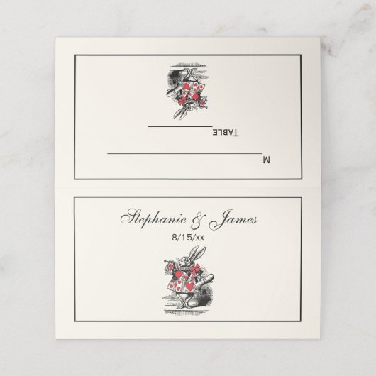 Witte Konijn Hoftrompettist Alice in Wonderland I Plaatskaartje (Buitenkant ongevouwen)