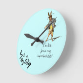 Witte konijn "Ik ben te laat" Ronde Klok (Hoek)