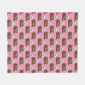 Witte konijn in chocolade ei gelukkig paaspatroon fleece deken (Voorkant (Horizontaal))