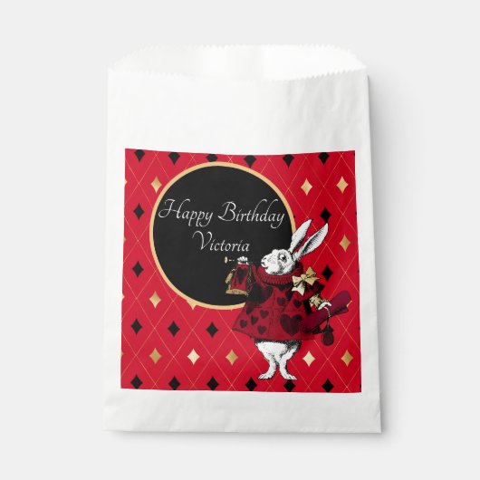 Witte konijn in de Rode Dagen Bedankzakje (Voorkant)