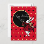 Witte konijn in de Rode Dagen Briefkaart (Voorkant / Achterkant)